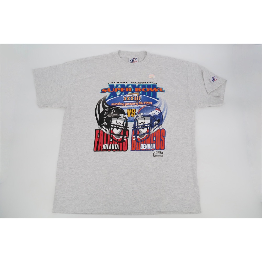 Vintage Logo Athletic Denver Broncos 1999 Super Bowl 33 Gray T-shirt Size‎ XL
